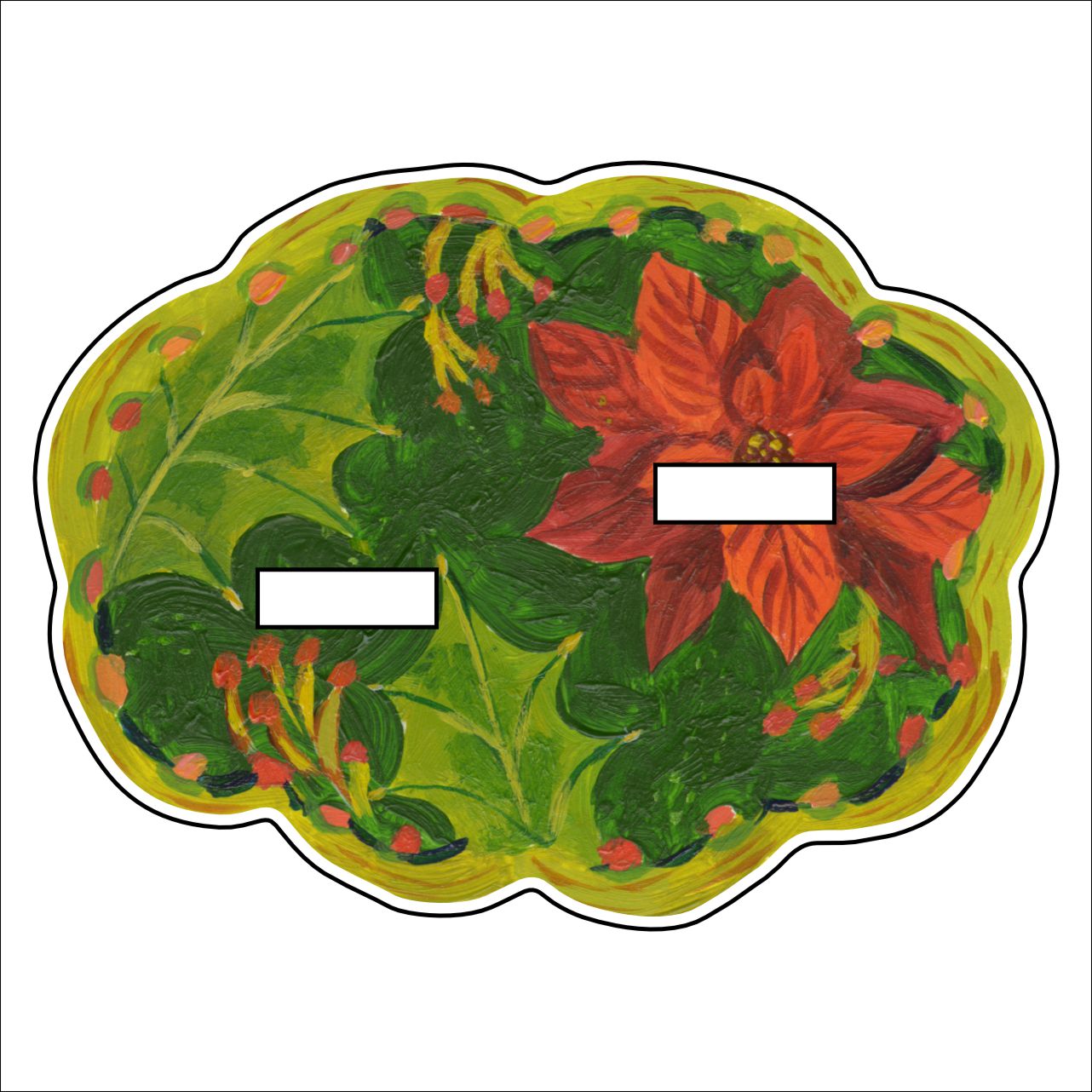 Poinsettia Pattern Acrylic Double Holiday Stand