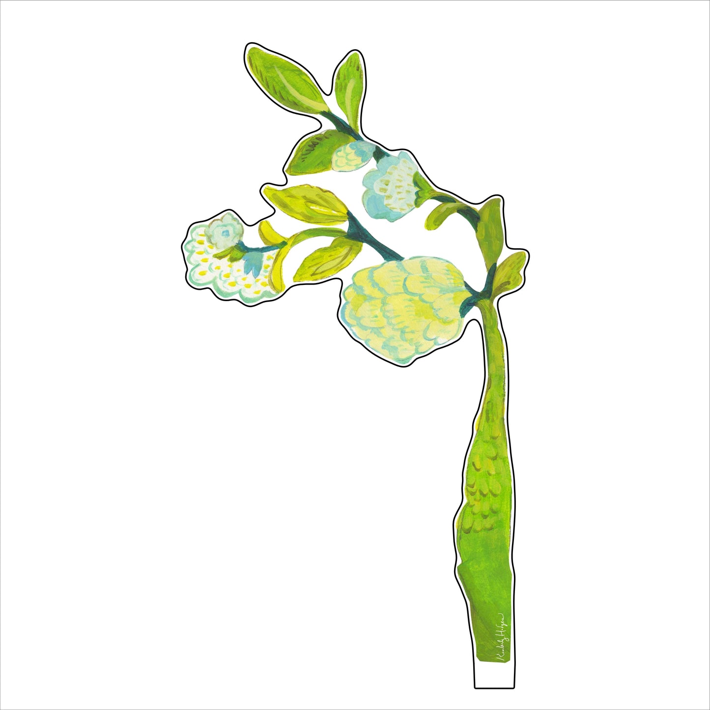 Aqua Blossoms | 0.25in. Acrylic Floral