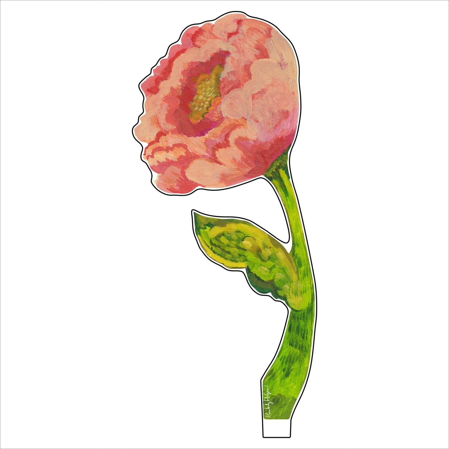 Curved Peony | 0.25in. Acrylic Floral