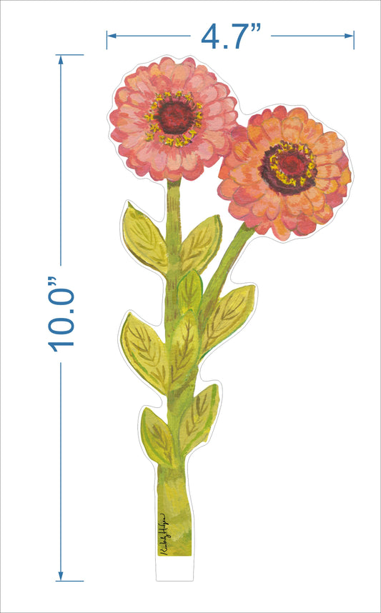 Double Zinnia | 0.25in. Acrylic Floral
