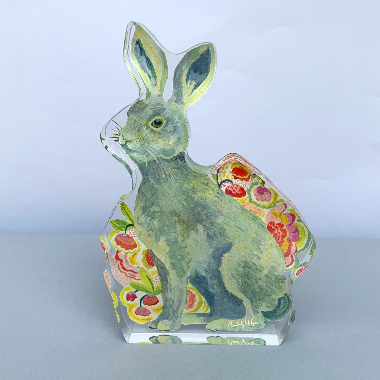 Flower Rabbit | 0.75in. Acrylic Large