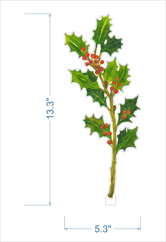 Holly Greenery | 0.25in. Acrylic Floral