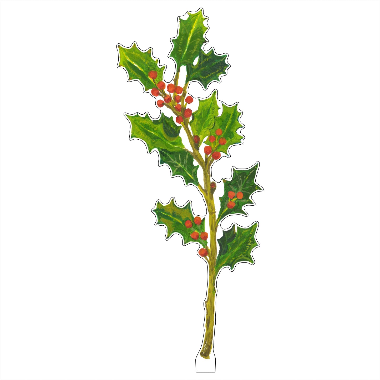 Holly Greenery | 0.25in. Acrylic Floral