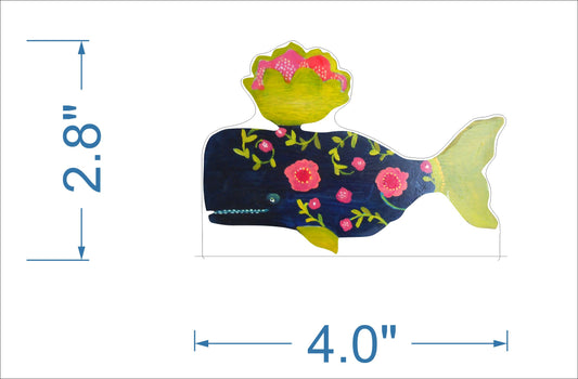 Aimee Whale Navy Mini | 0.50in. Acrylic Mini