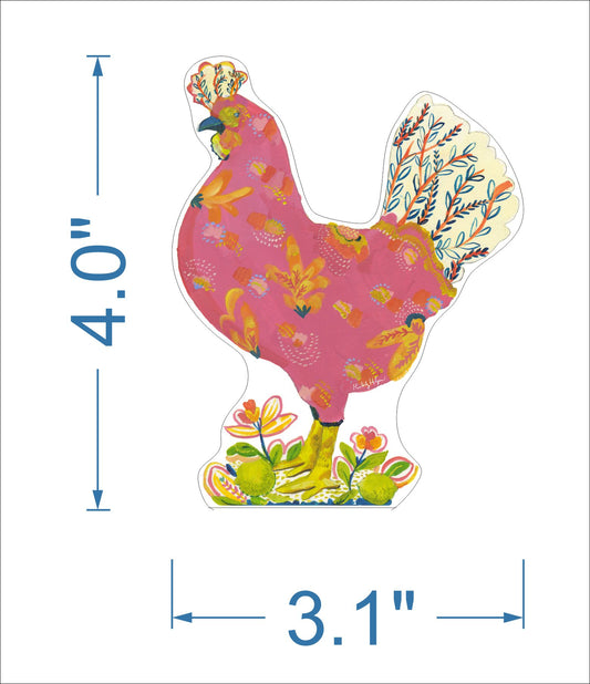 Pink Chicken with Limes Mini | 0.50in. Acrylic Mini