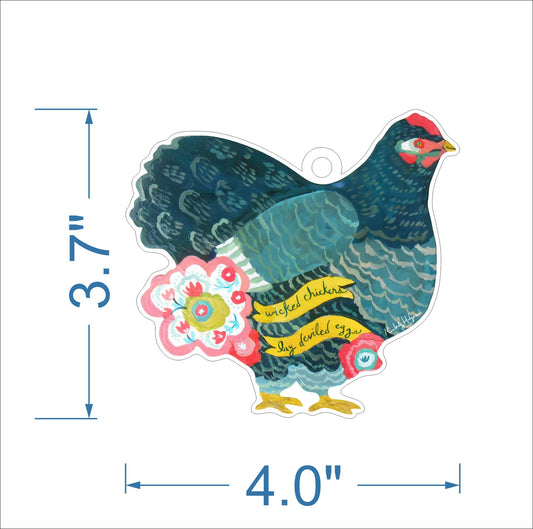 Wicked Chicken Ornament KHA-171 | 0.25in. Acrylic
