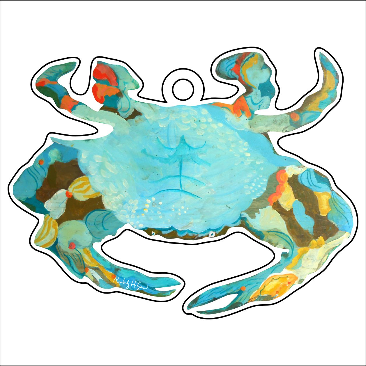 Blue Crab Acrylic Holiday Ornament