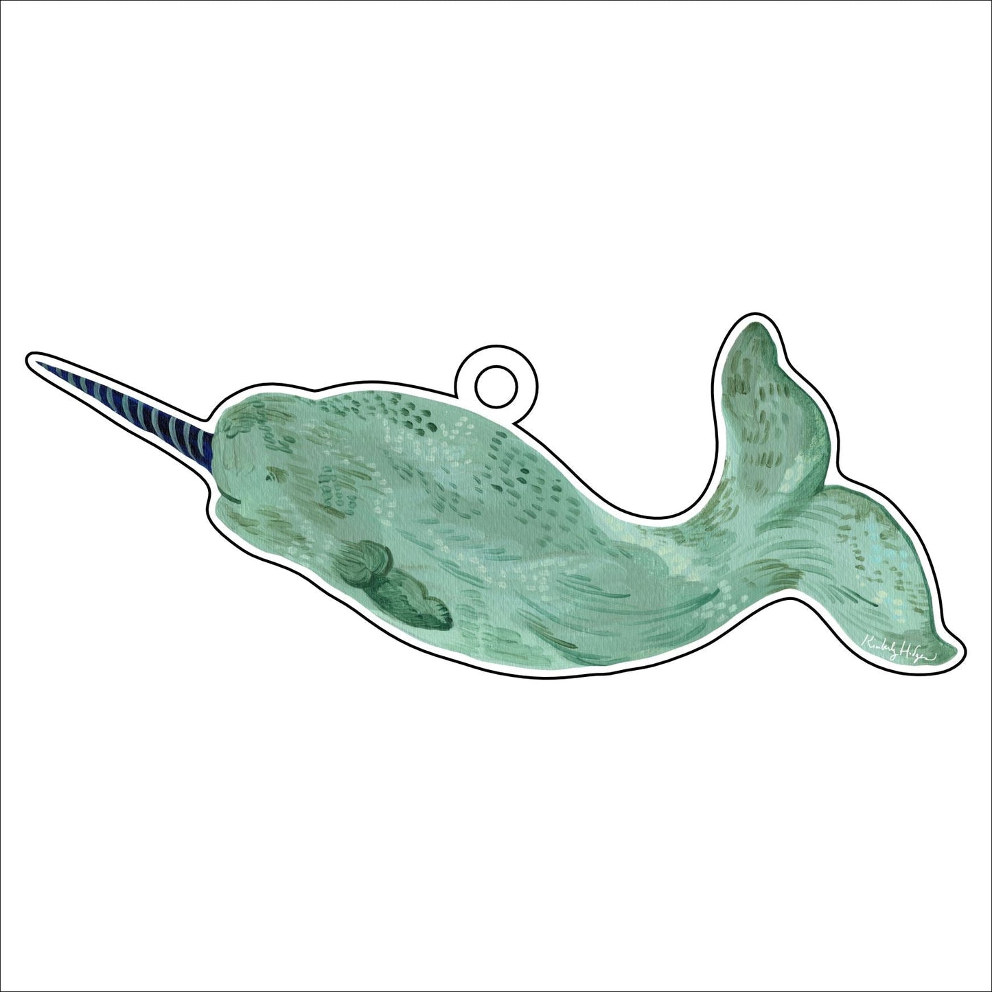 Narwhal Acrylic Holiday Ornament