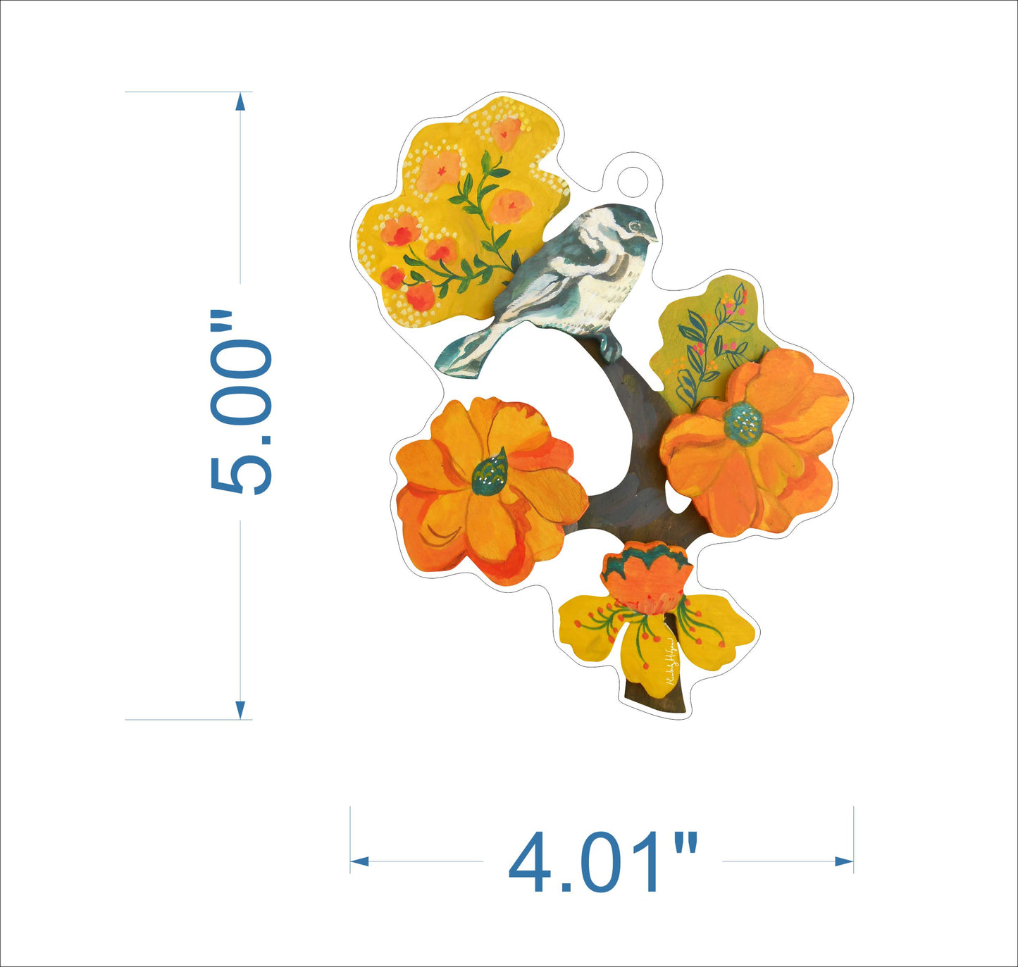 Chickadee Orange Ornament KHA-180 | 0.25in. Acrylic