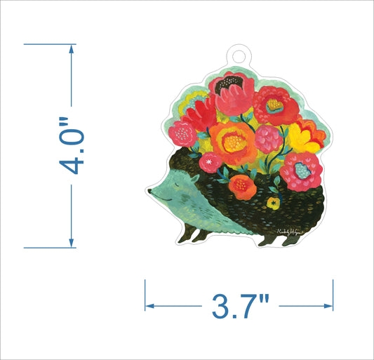 Blossoms Hedgie Ornament KHA-183 | 0.25in. Acrylic