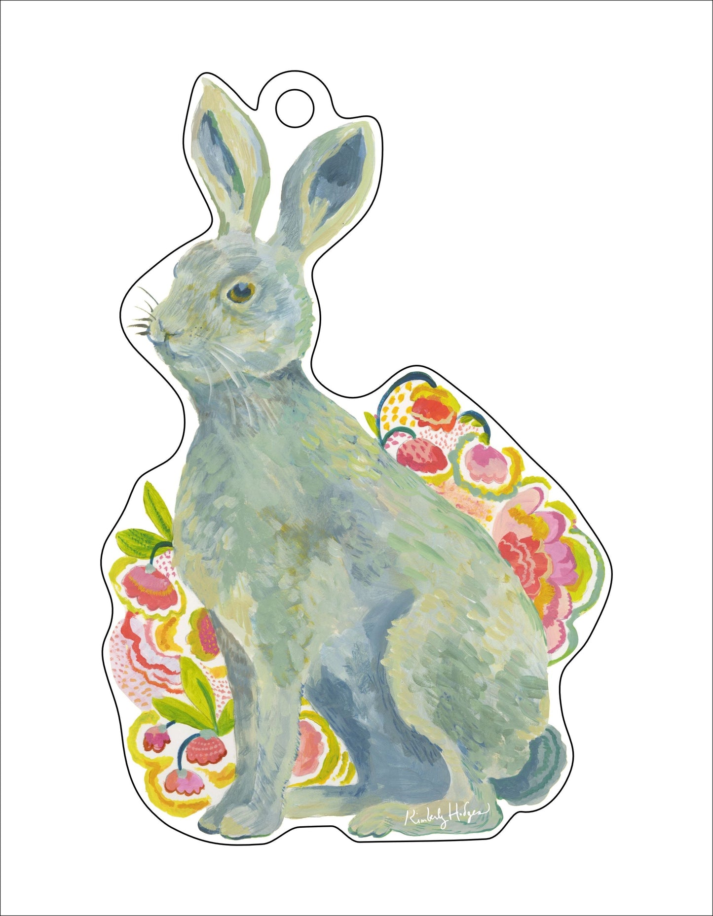Flower Rabbit Ornament KHA-194 | 0.25in. Acrylic