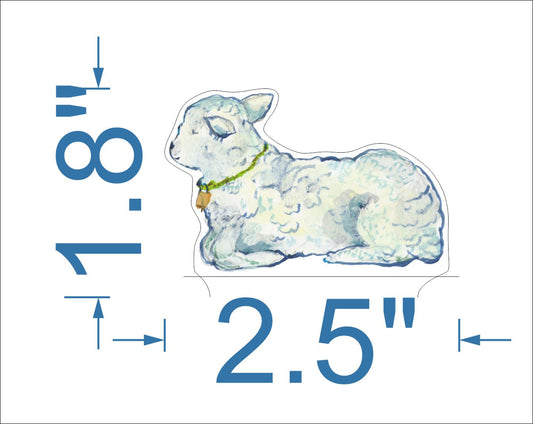 KHA-229 Nativity Sitting Lamb | 0.75 Acrylic