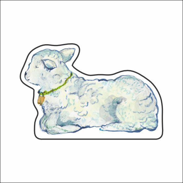Sitting Lamb Mini Acyrlic Nativity Figure