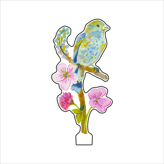 Indigo Bunting with Clover | 0.25in. Acrylic Floral