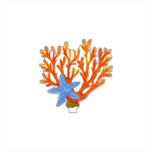Starfish & Red Coral | 0.25in. Acrylic Floral