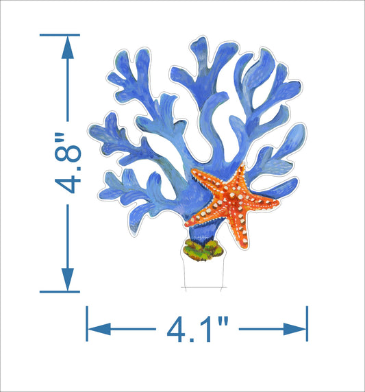 Starfish & Blue Coral | 0.25in. Acrylic Floral