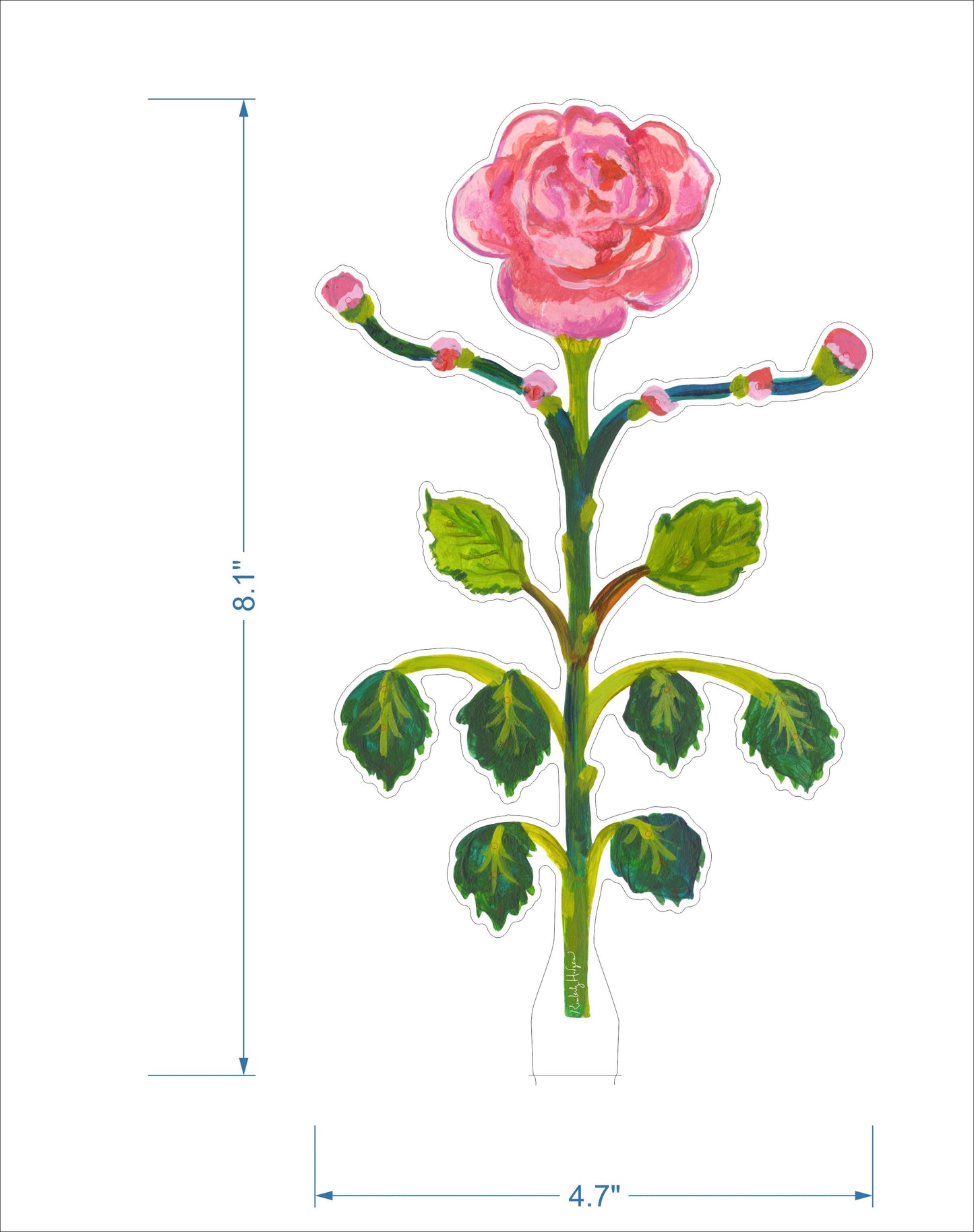 KHA-613 Tearose Jewelry Holder & Single Leaf