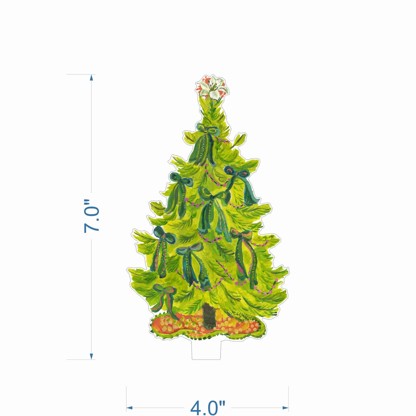 8 Green Bows Tree | 0.25in. Acrylic Floral