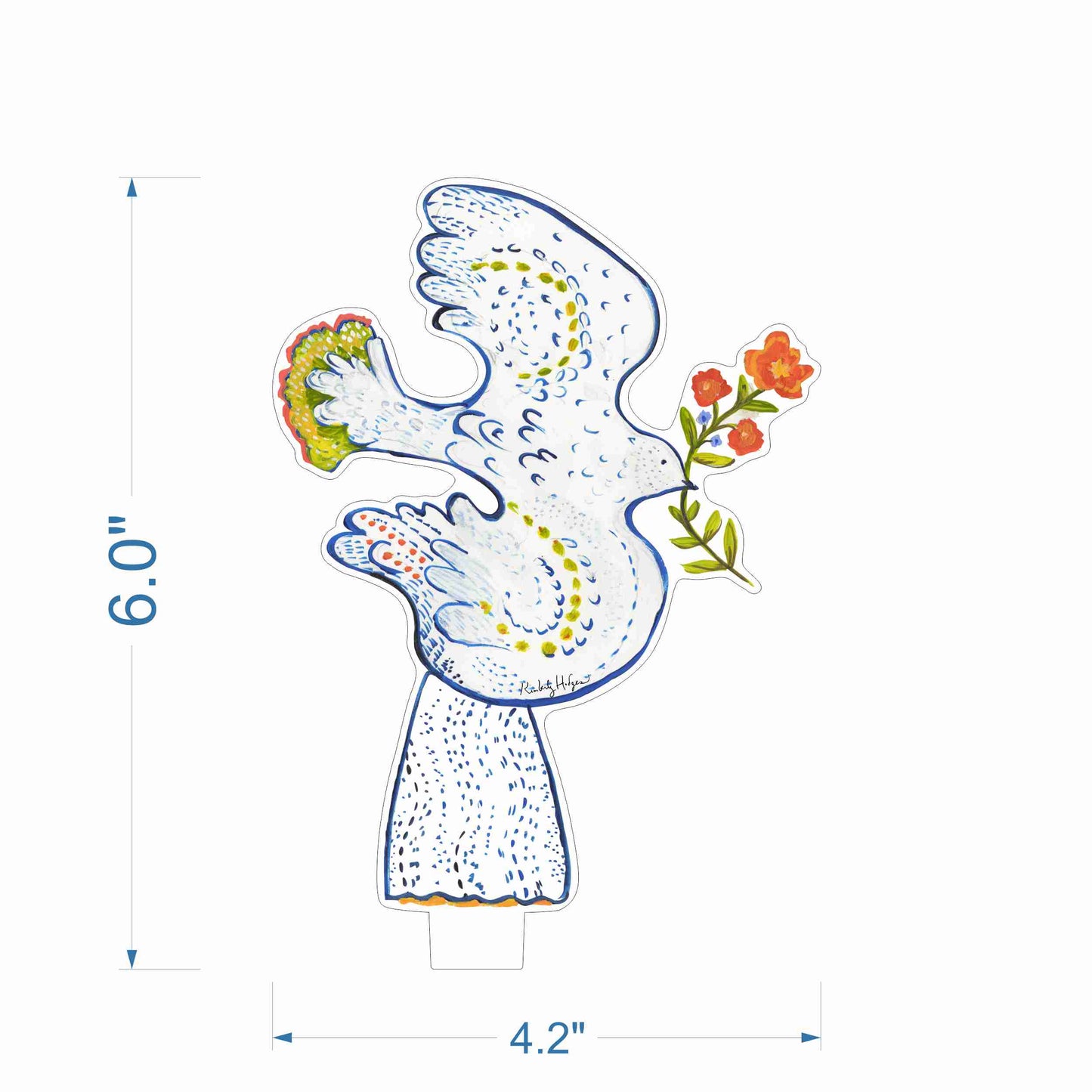 Peace Dove Star | 0.25in. Acrylic Floral
