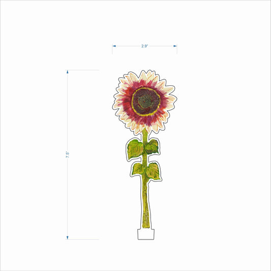 Crimson Blaze Sunflower | 0.25in. Acrylic Floral