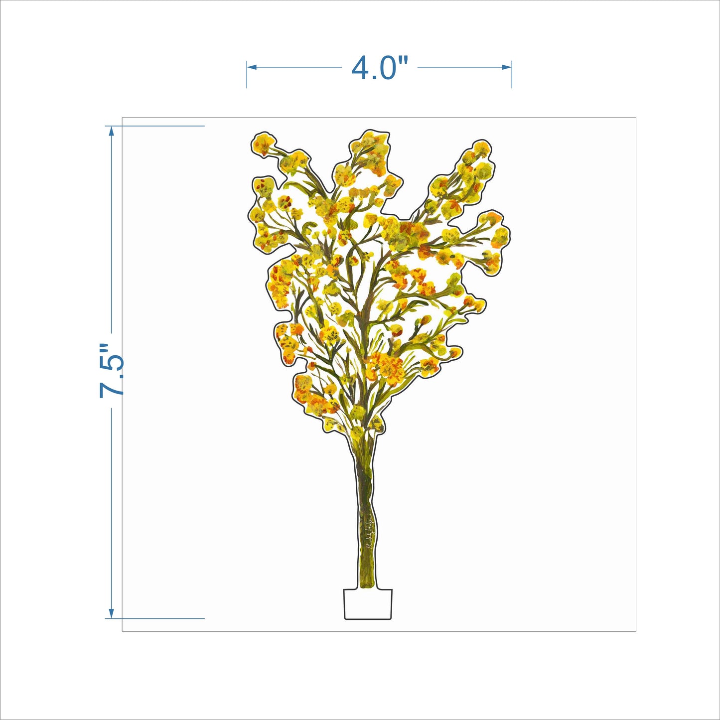 Yellow Branch | 0.25in. Acrylic Floral