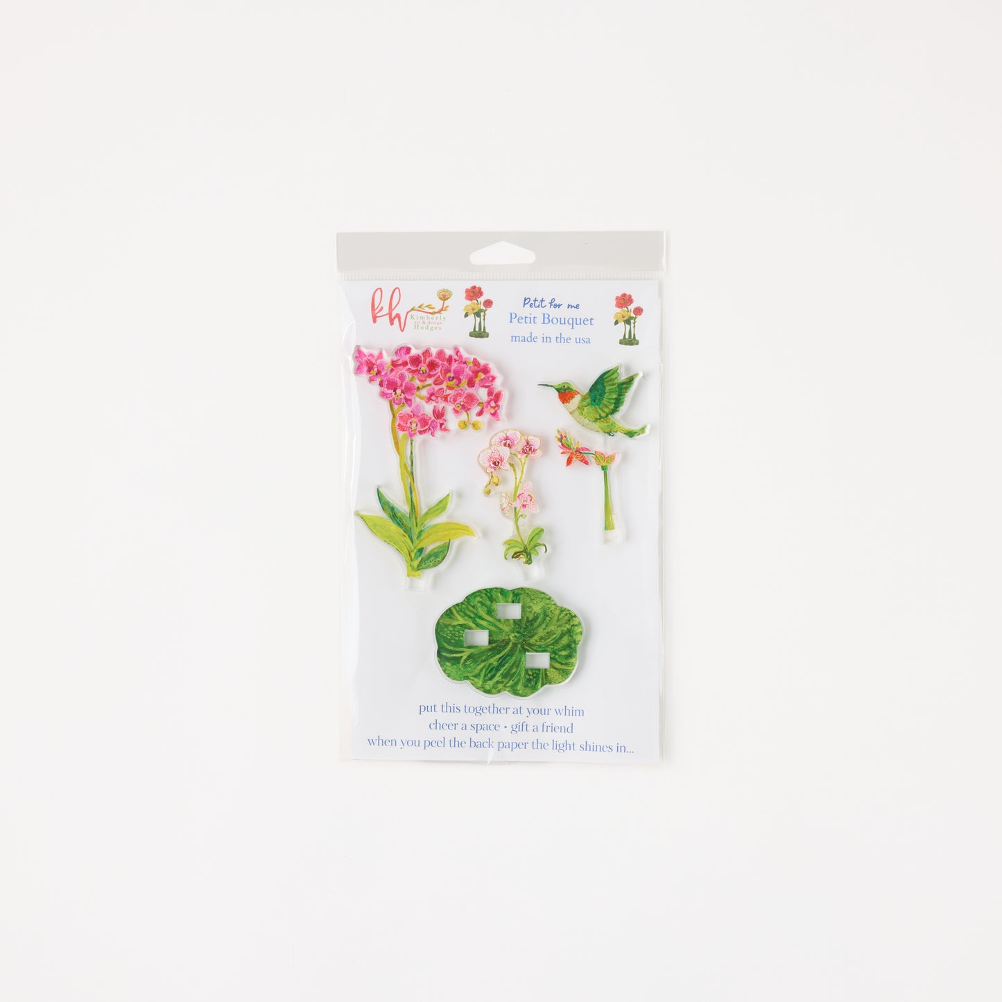 Petite Bouquet Collection acrylic floral set of 6 UV printed botanical designs