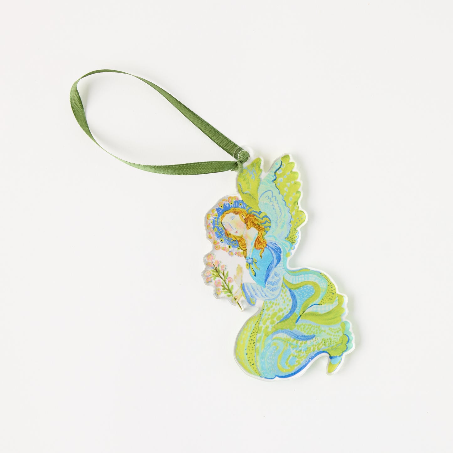 Avonlea Angel Ornament & Ribbon | 0.25in. Acrylic