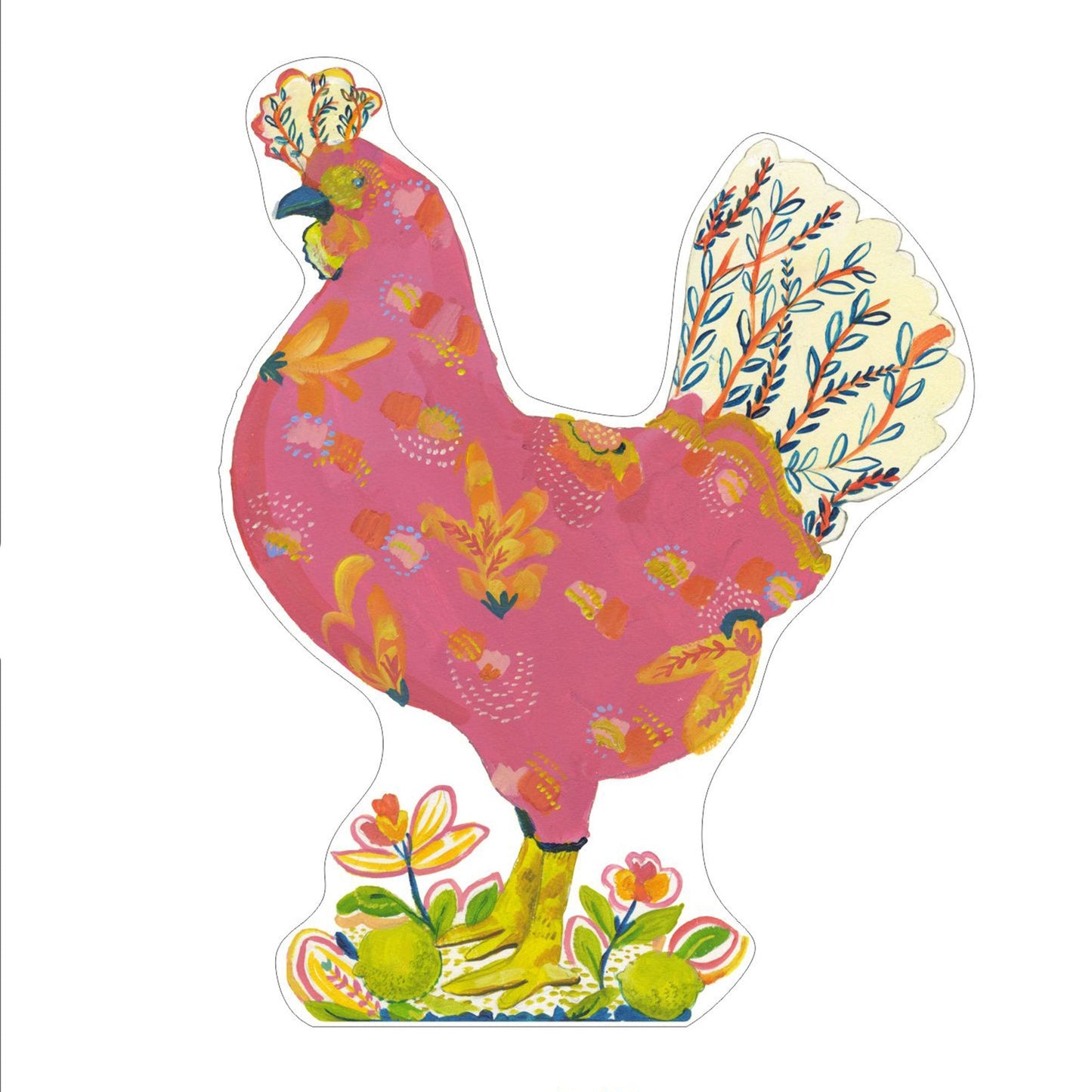 Pink Chicken with Limes Mini | 0.50in. Acrylic Mini