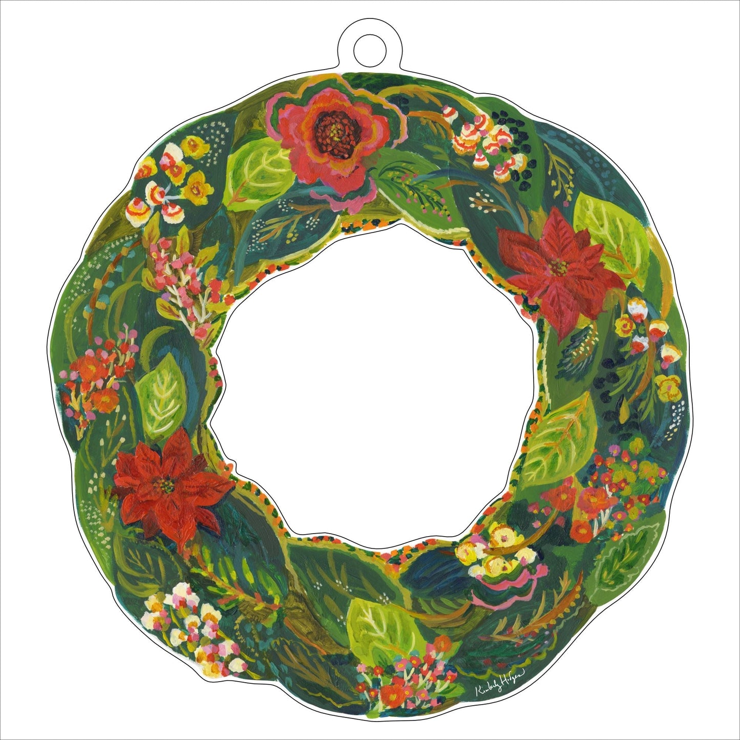 Poinsettia Acrylic Holiday Wreath