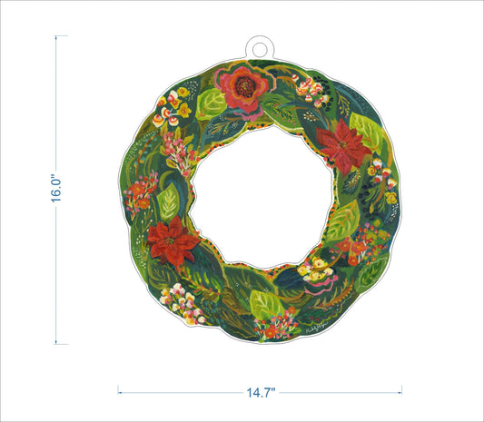 Poinsettia Wreath XL | 0.25in. Acrylic