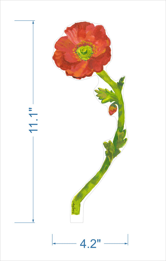 Red Iceland Poppy | 0.25in. Acrylic Floral