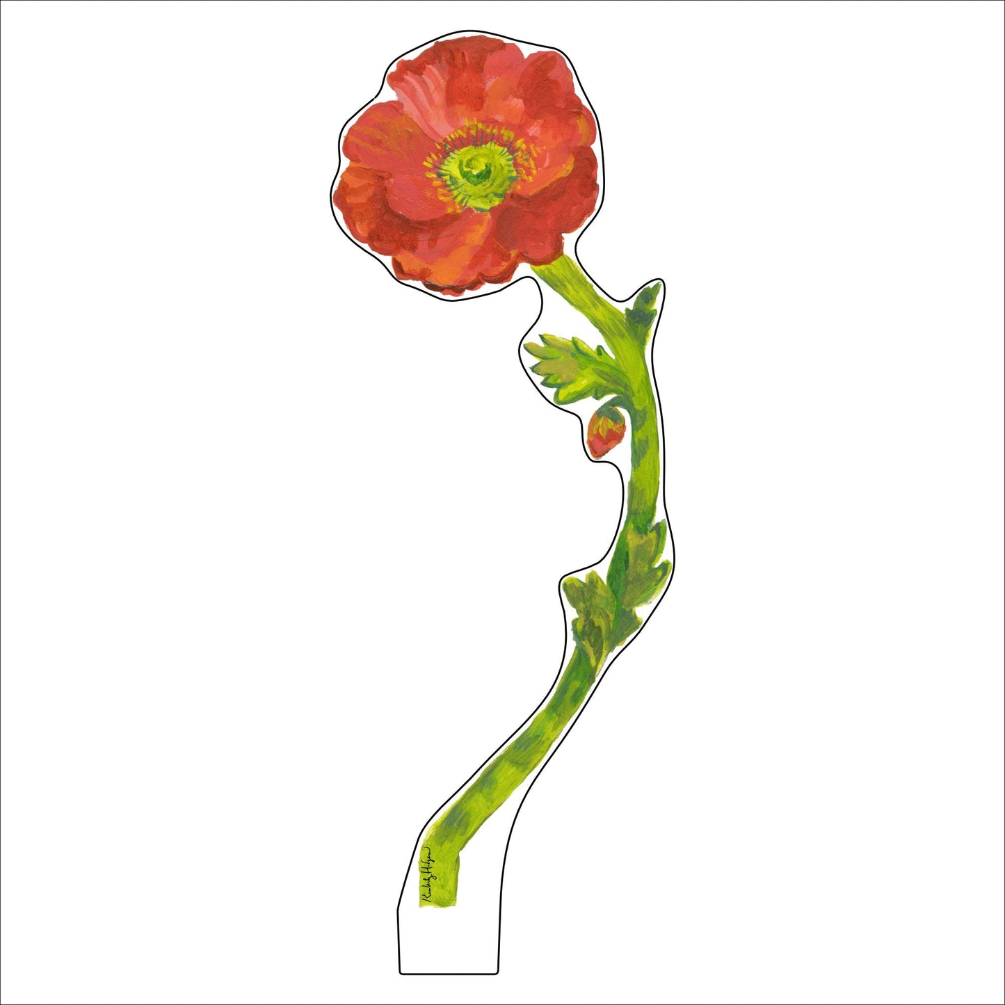 Red Iceland Poppy | 0.25in. Acrylic Floral