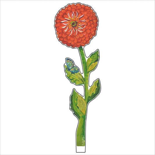Red Zinnia | 0.25in. Acrylic Floral