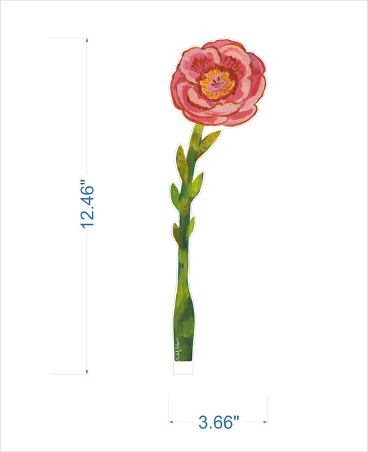 Scarlet Mauve Peony | 0.25in. Acrylic Floral