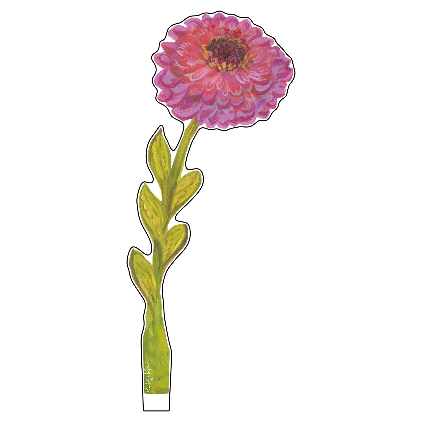 Thistle Zinnia | 0.25in. Acrylic Floral