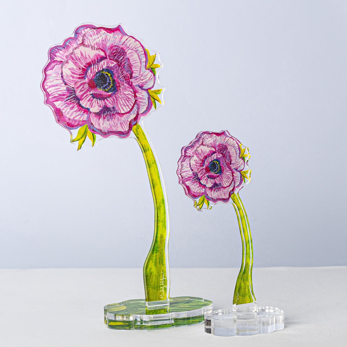 Striped Anemone RETAIL Small Acrylic Single Flower
