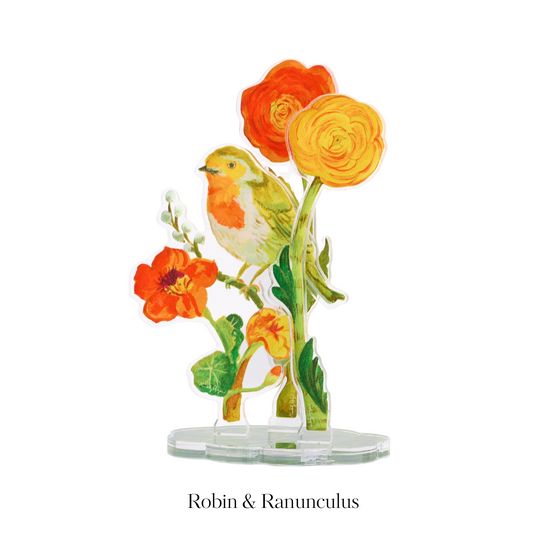 Robin & Ranunculus Arrangement | Floral Arrangement Bundle