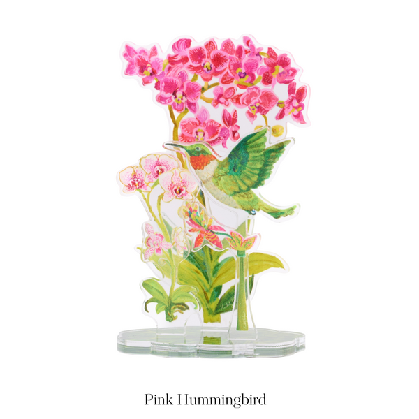 KHA-748 Hummingbird & Orchid Arrangement | Floral Arrangement Bundle