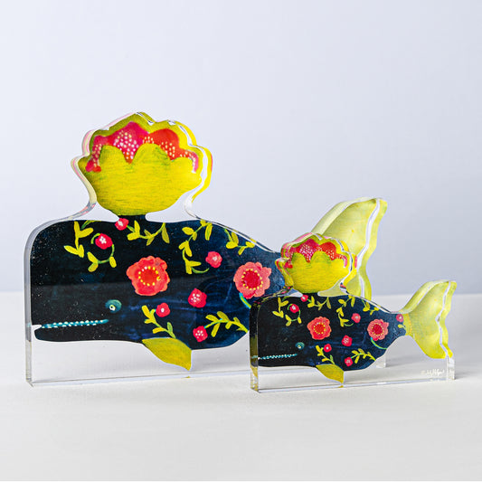 Aimee Whale Navy Mini | 0.50in. Acrylic Mini