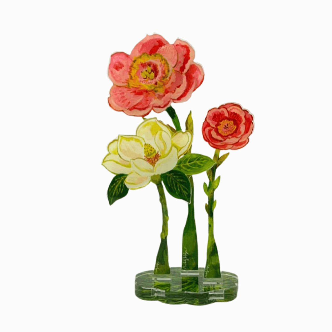 Scarlet Mauve Peony | 0.25in. Acrylic Floral