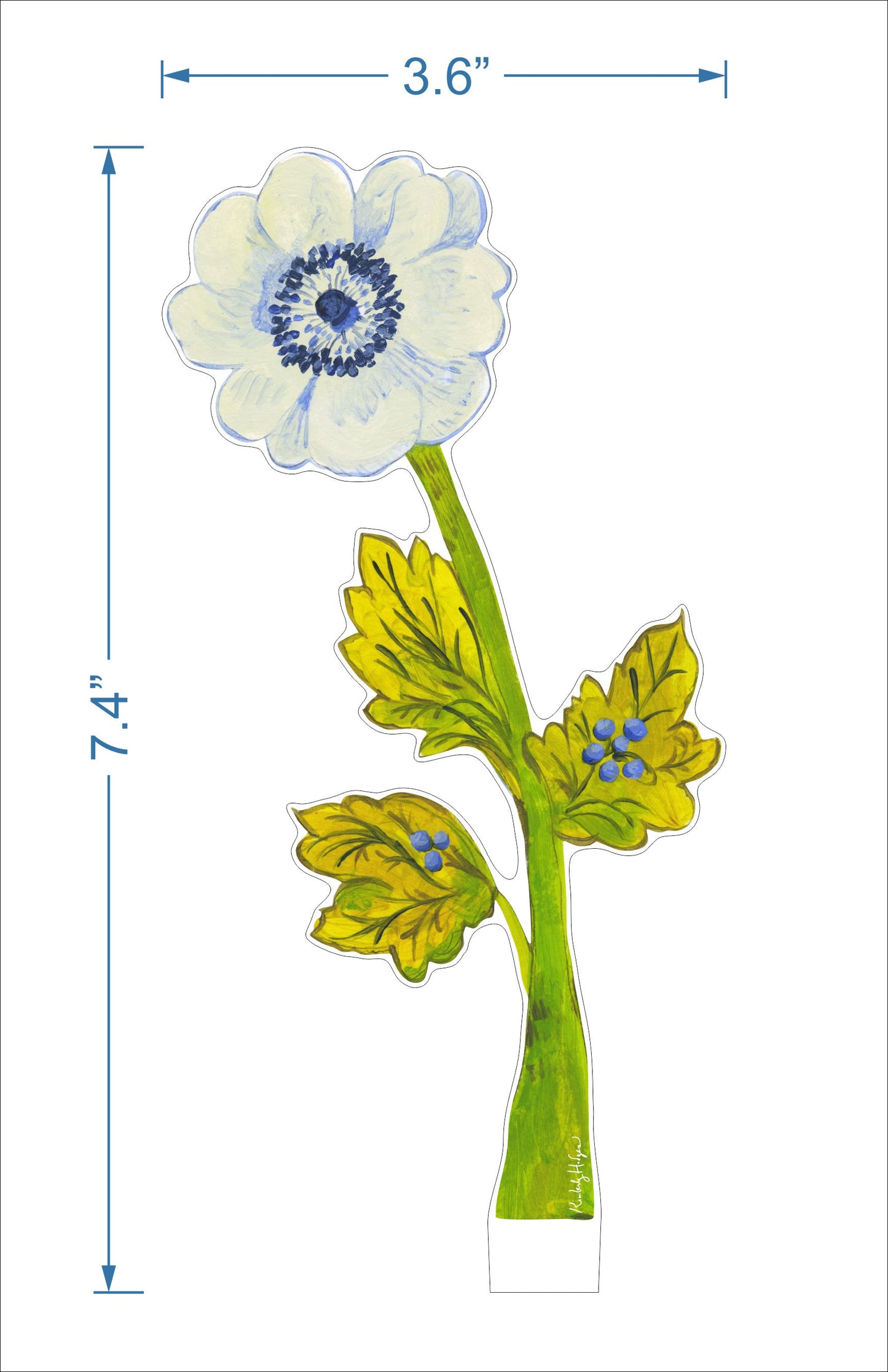 Blue Anemone | 0.25in. Acrylic Floral