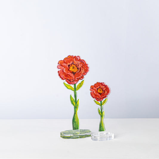 Carmine Peony | 0.25in. Acrylic Floral