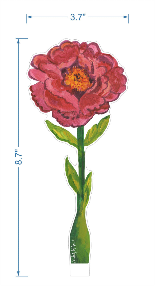 Carmine Peony | 0.25in. Acrylic Floral