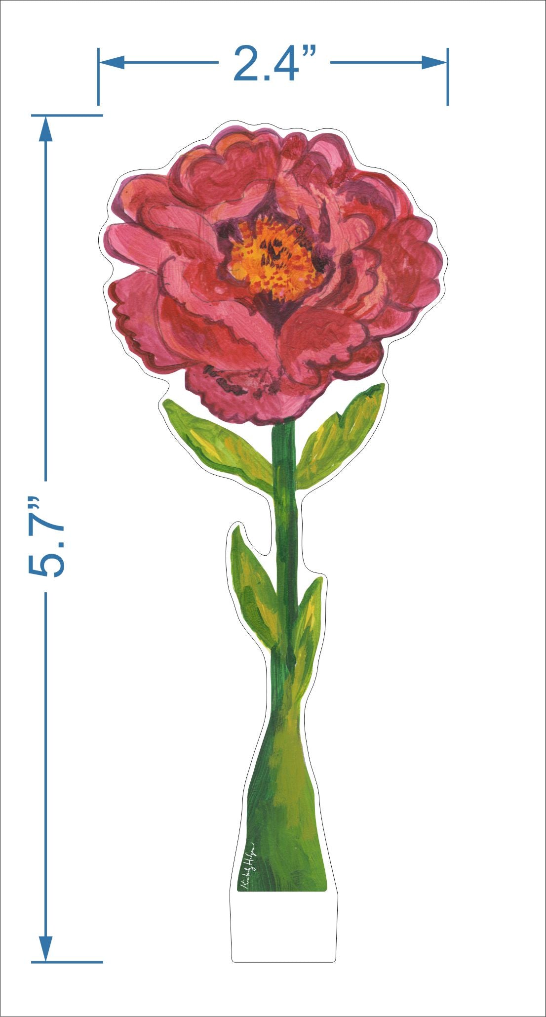 Carmine Peony | 0.25in. Acrylic Floral