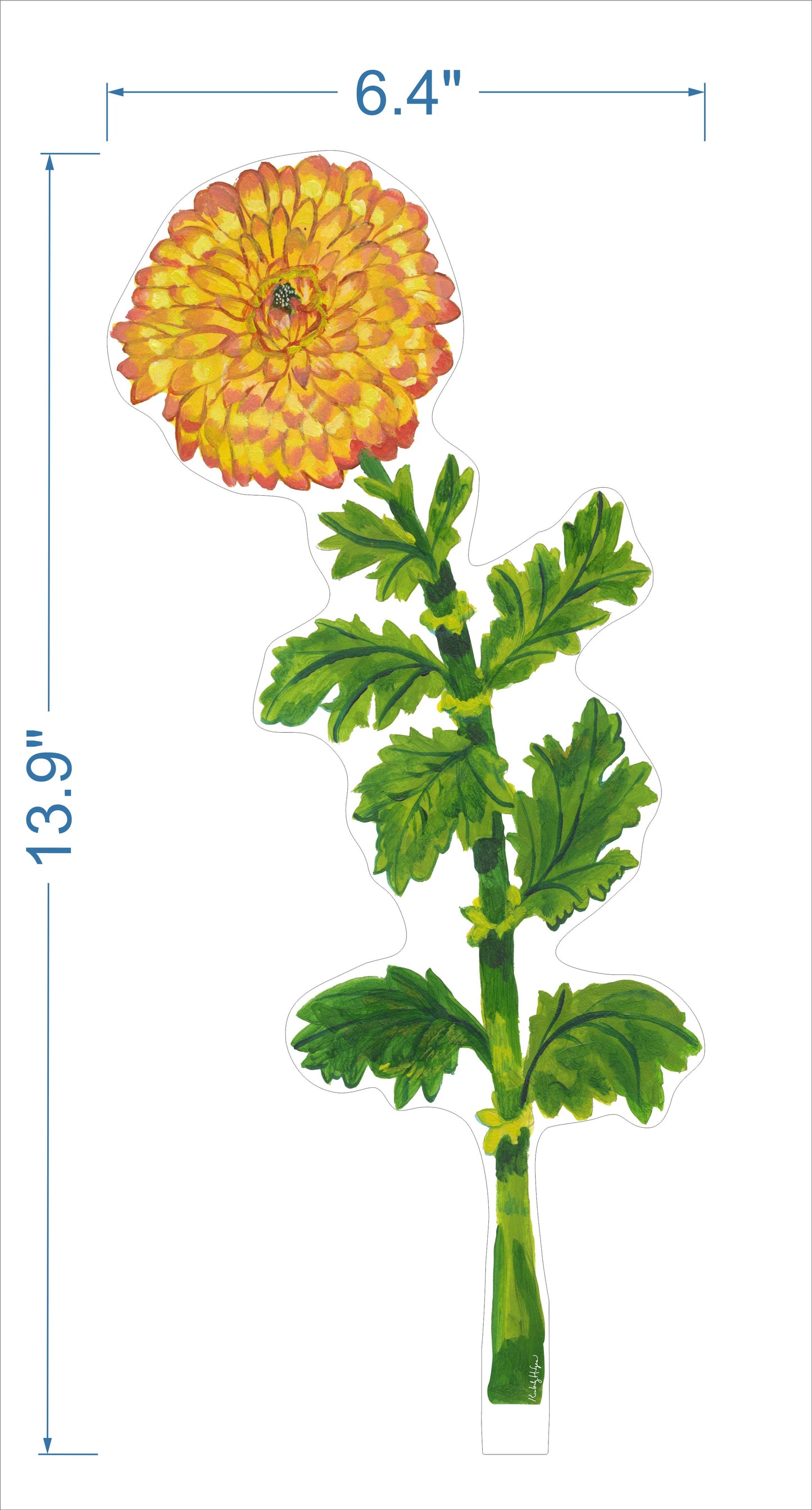 Chrysanthemum | 0.25in. Acrylic Floral