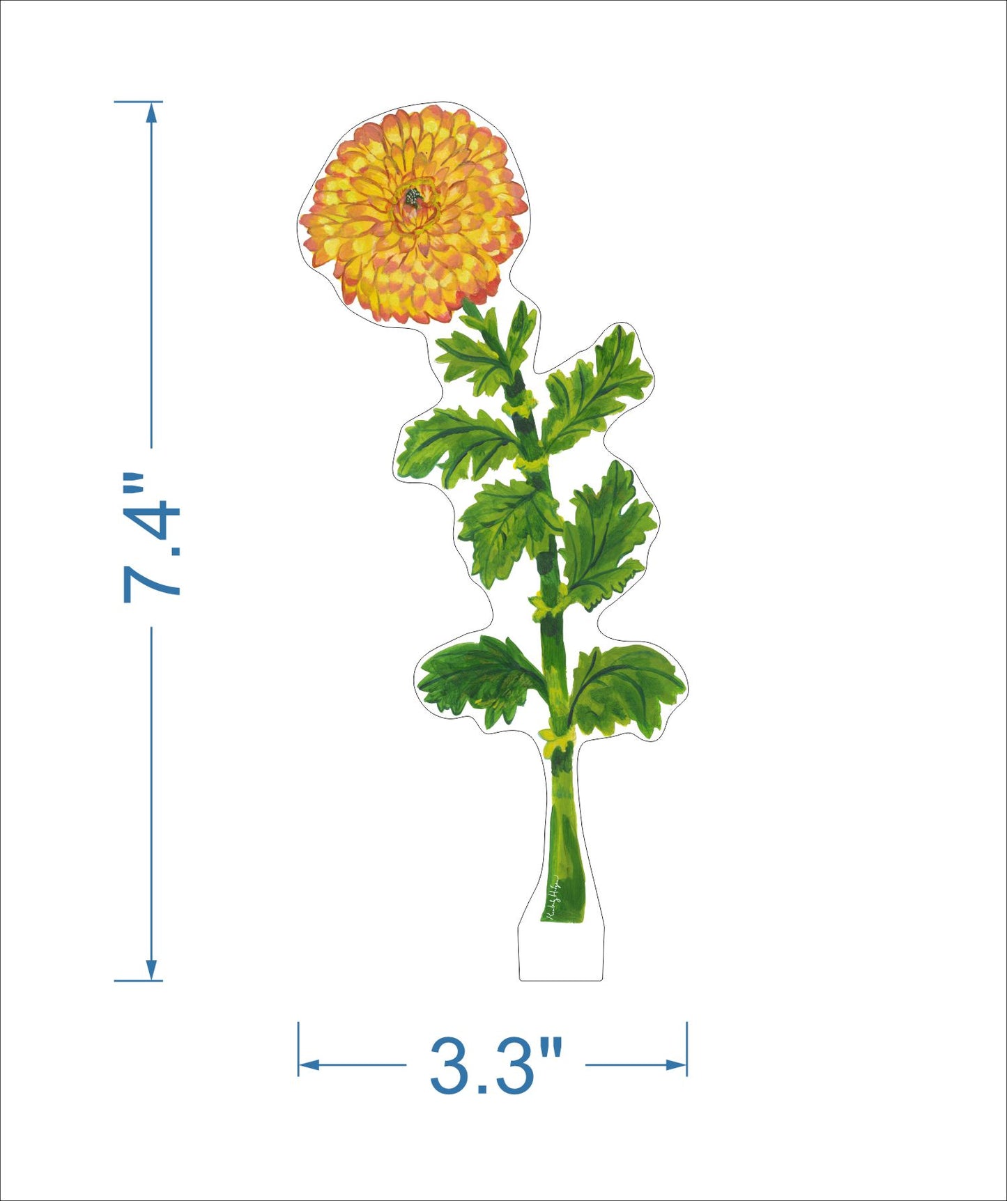 Chrysanthemum | 0.25in. Acrylic Floral