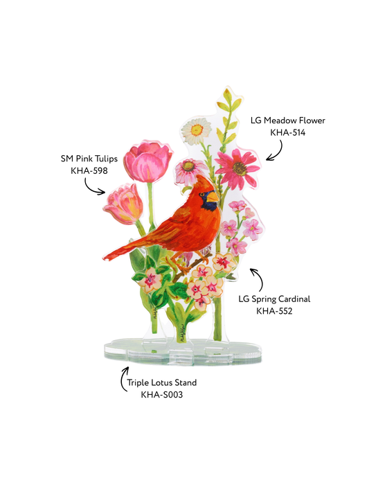 KHA-750 Cardinal Spring Bloom Arrangement | Floral Arrangement Bundle
