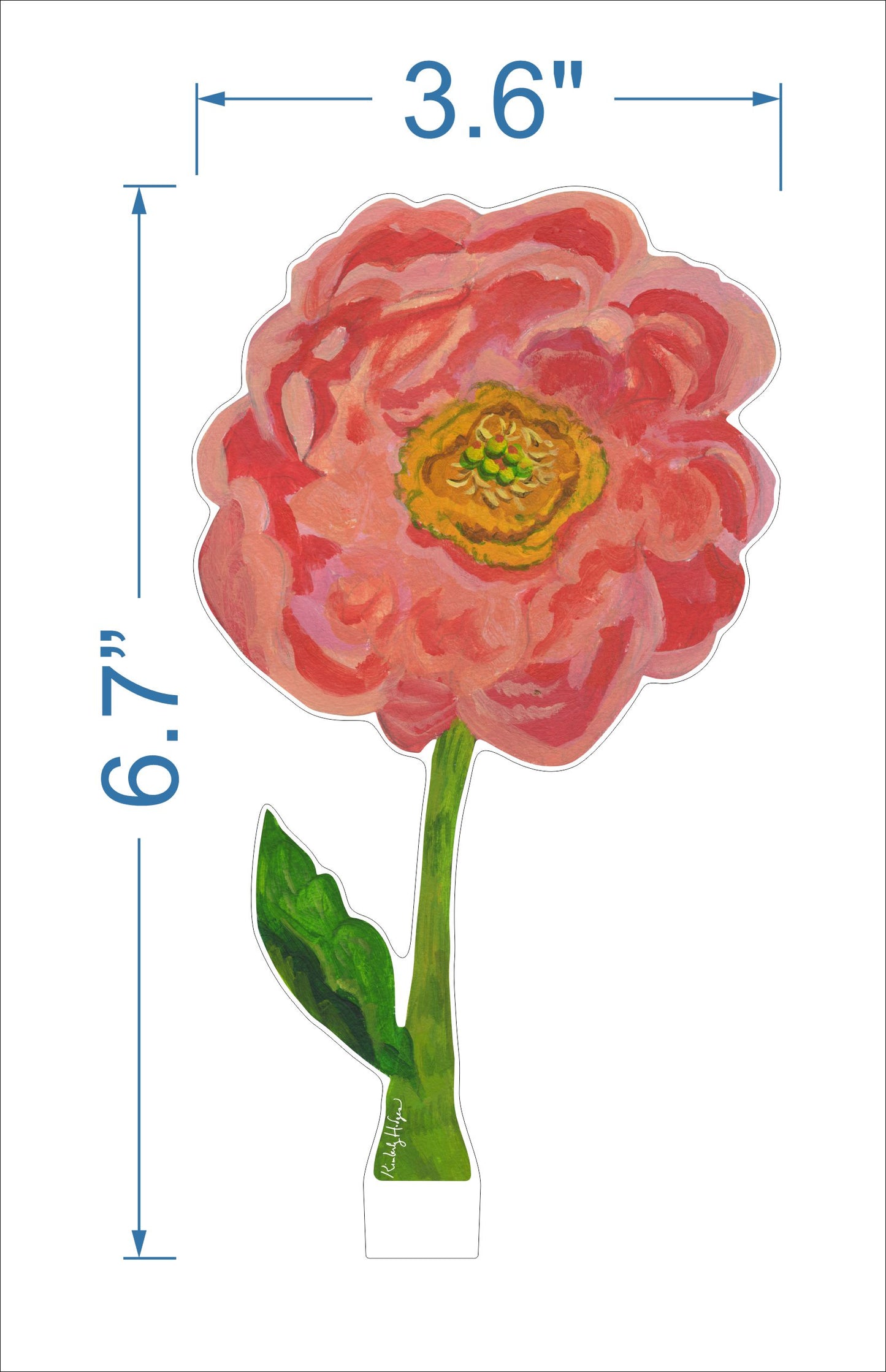 Coral Charm Peony | 0.25in. Acrylic Floral