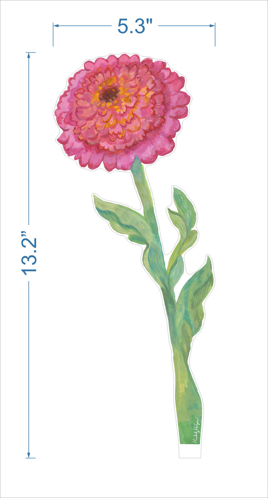Cupcake Zinnia | 0.25in. Acrylic Floral