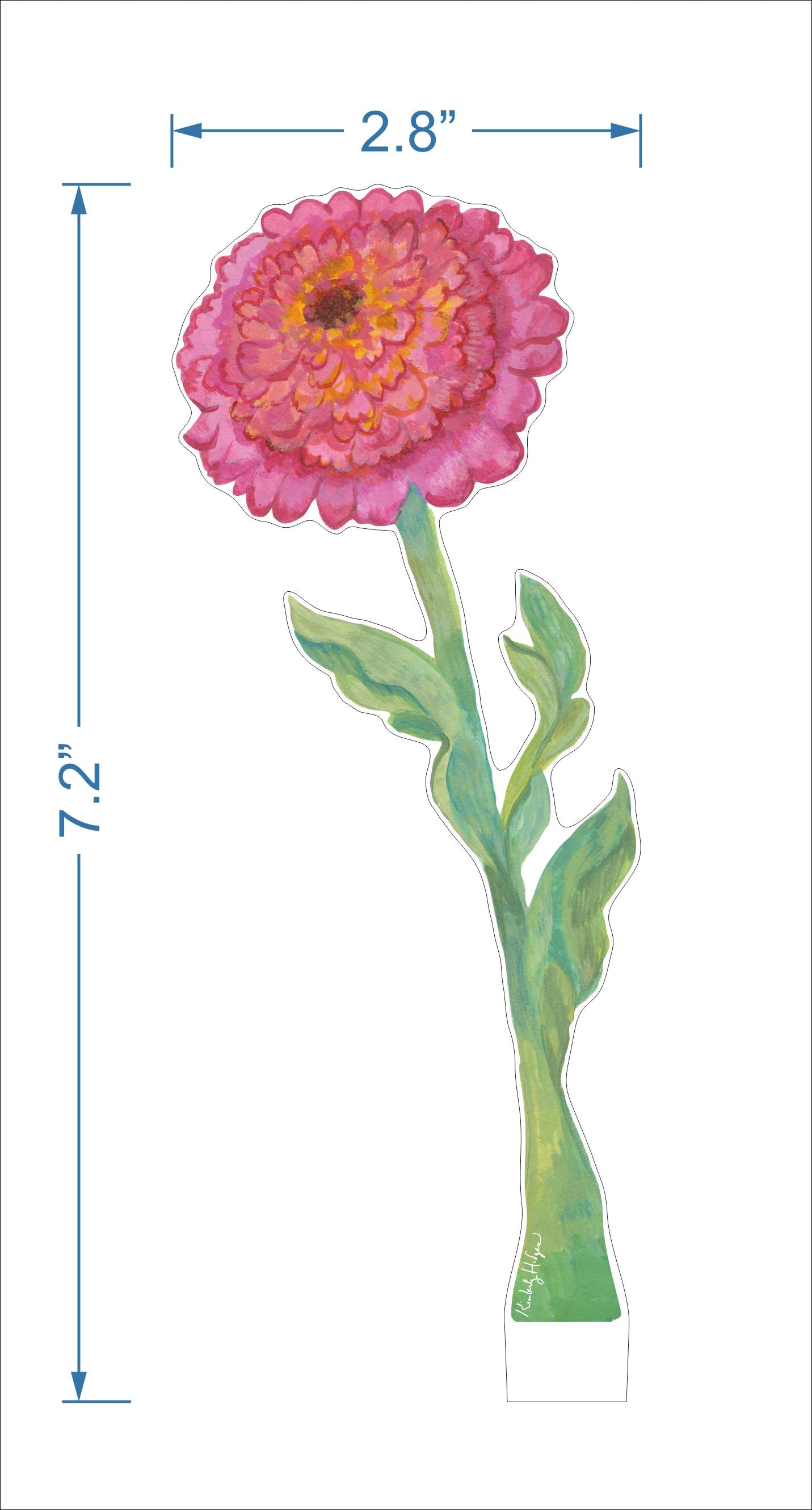 Cupcake Zinnia | 0.25in. Acrylic Floral